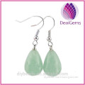 Wholesale fashion natural Crystal stone green aventurine fishhook earrings teardrop shaped earrings jewelry